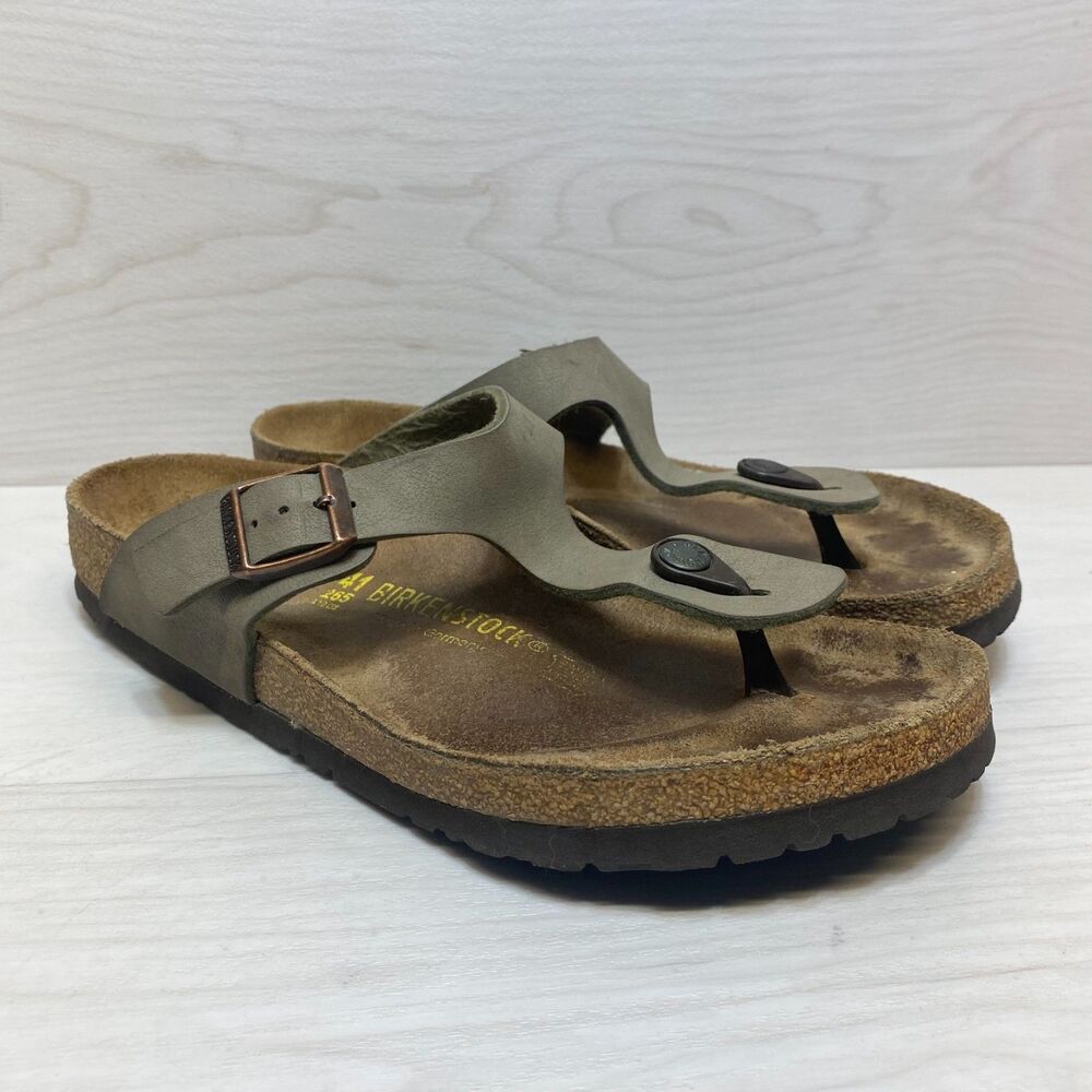 Birkenstock Gizeh T-Strap Sandals Women's Size 10 Brown Comfort Footbed Casual